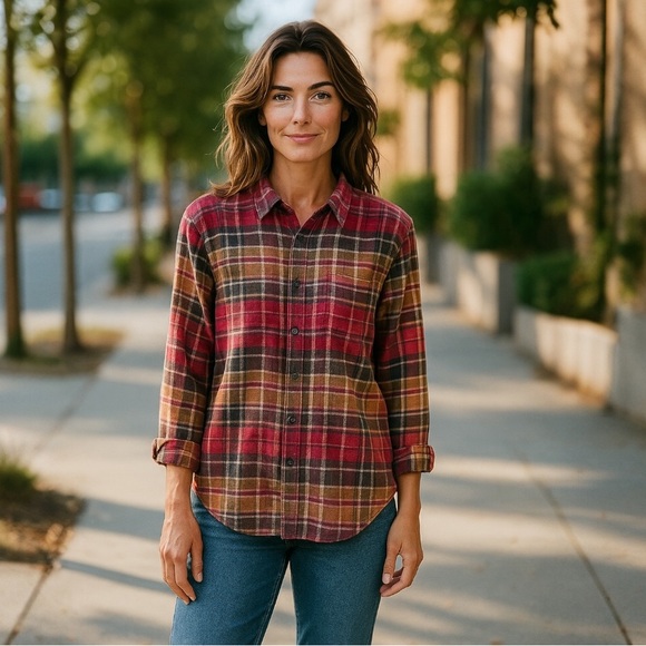 American Eagle | Flannel Boyfriend Shirt - Picture 1 of 7